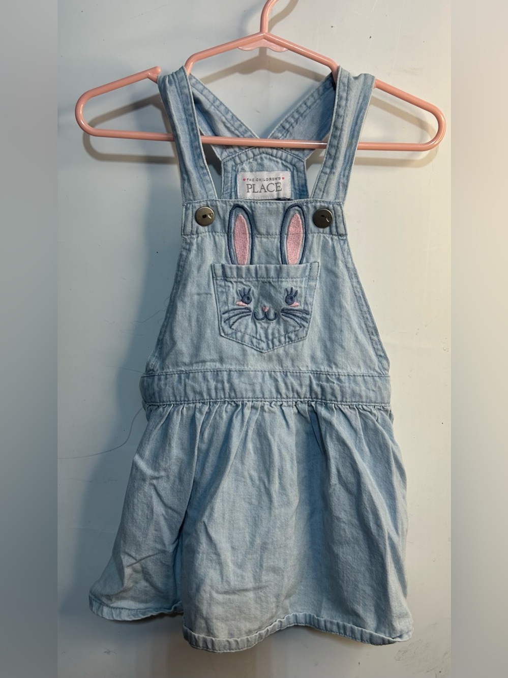 The Children's Place Embroidered Bunny Skirt Overall Girls 12-18 Month